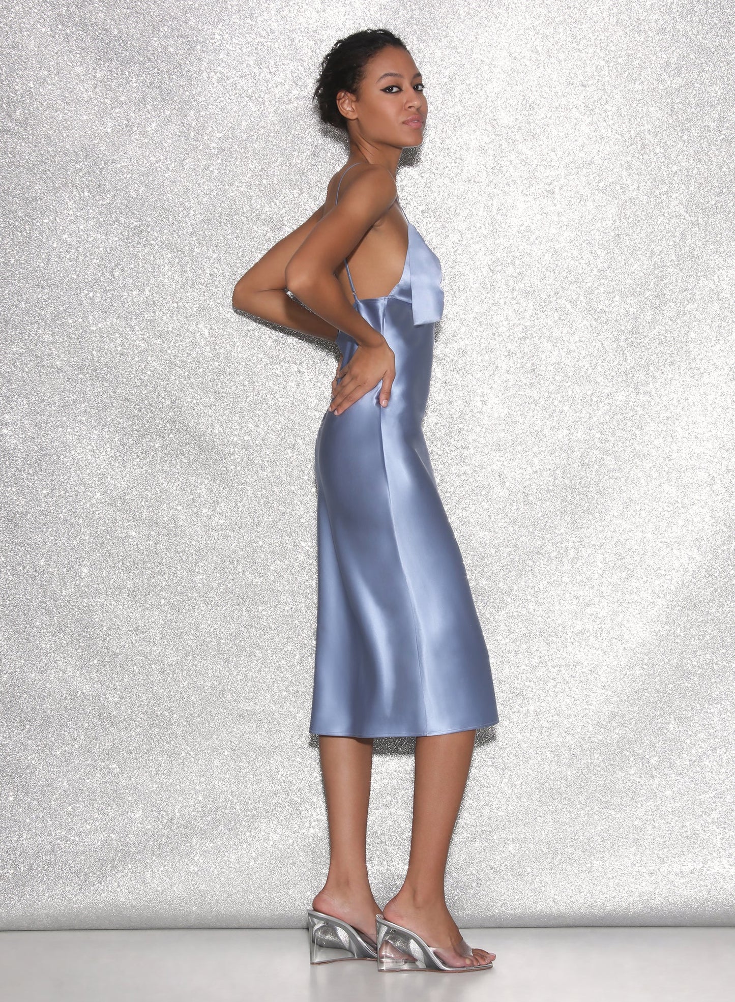 Fleur Du Mal Midi Bow Slip Dress