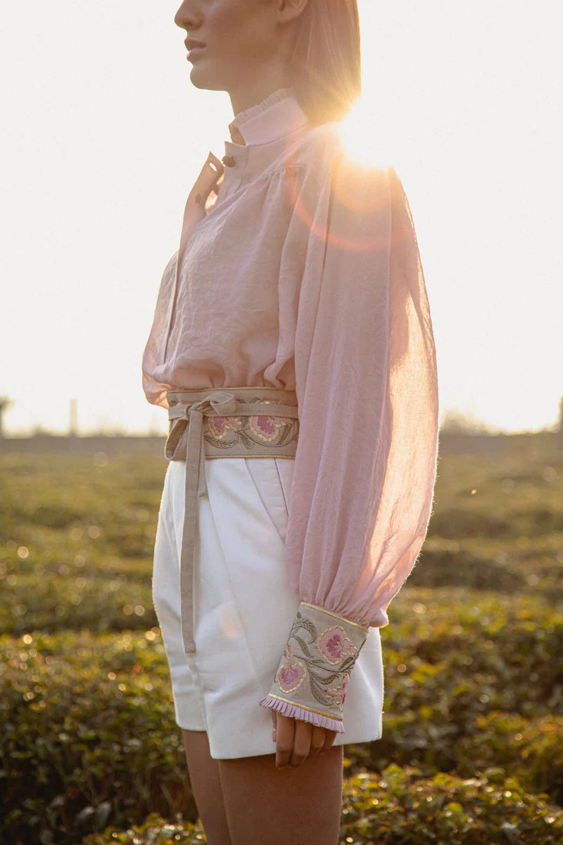 Rose Water House Carnation Belt Sand/Purple