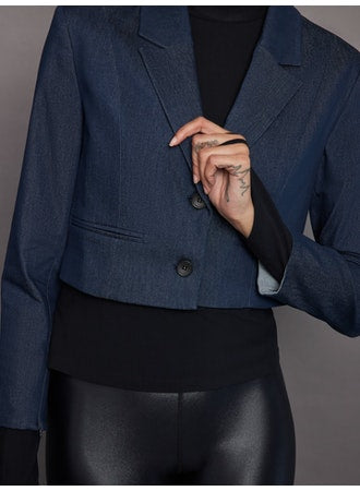 Theo Demeter Cropped Denim Blazer