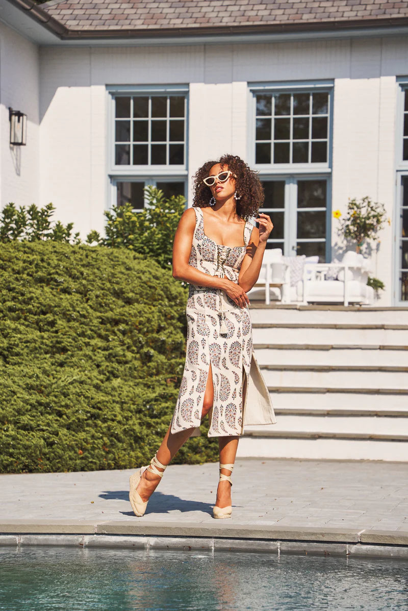 Rose Water House Shalimar Skirt Ghalamkar Print