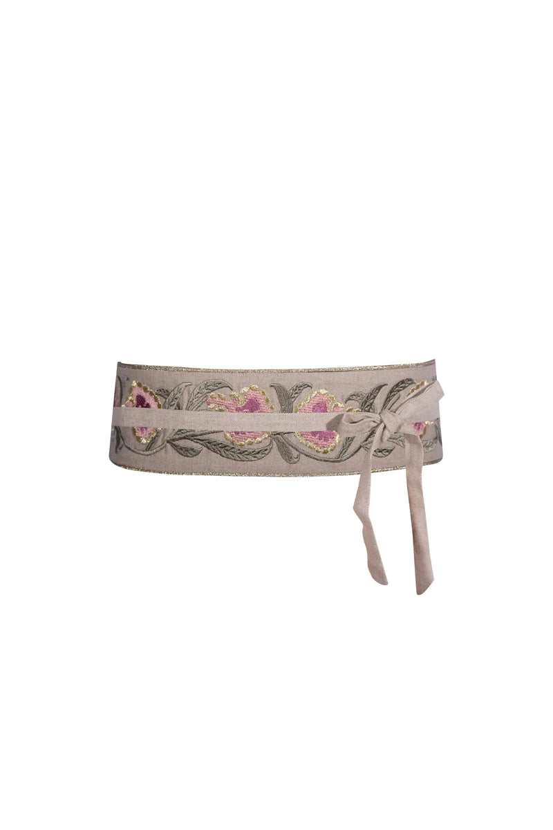 Rose Water House Carnation Belt Sand/Purple