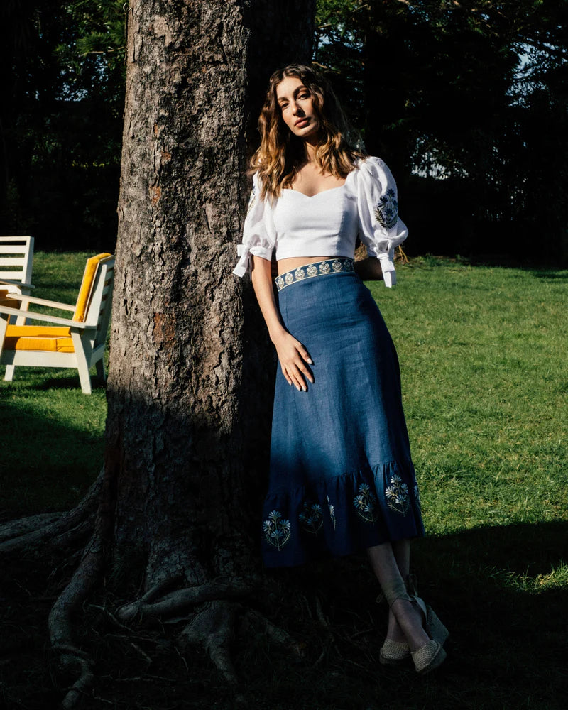 Rose Water House Ayan Skirt Blue