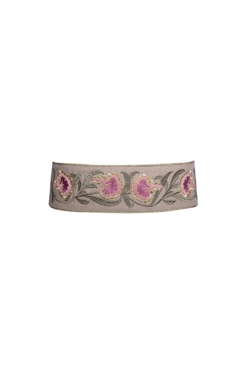 Rose Water House Carnation Belt Sand/Purple