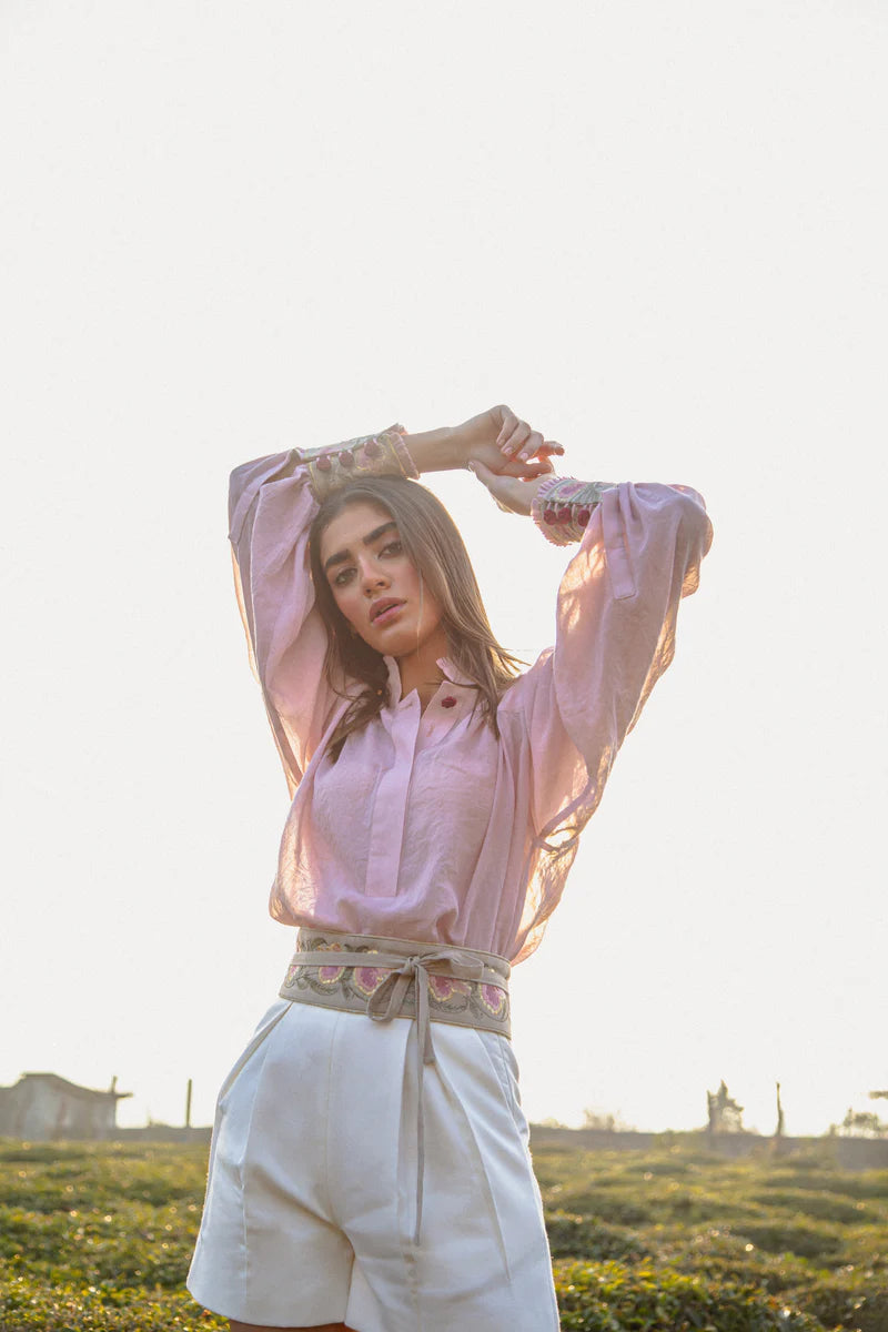 Rose Water House Carnation Belt Sand/Purple