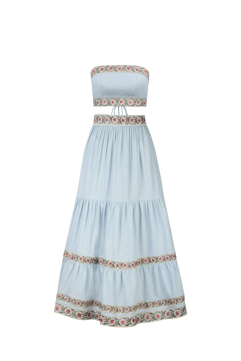 Rose Water House Carnation Skirt Blue/Pink