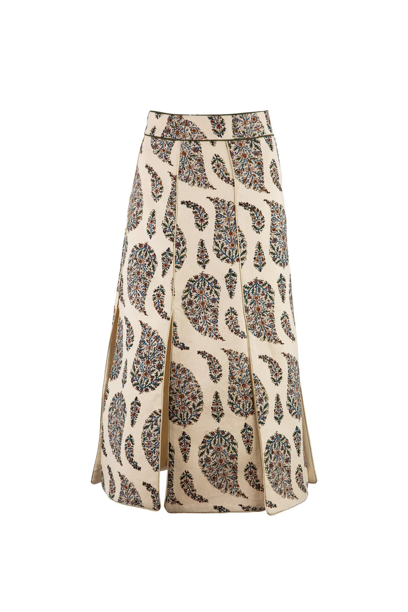 Rose Water House Shalimar Skirt Ghalamkar Print