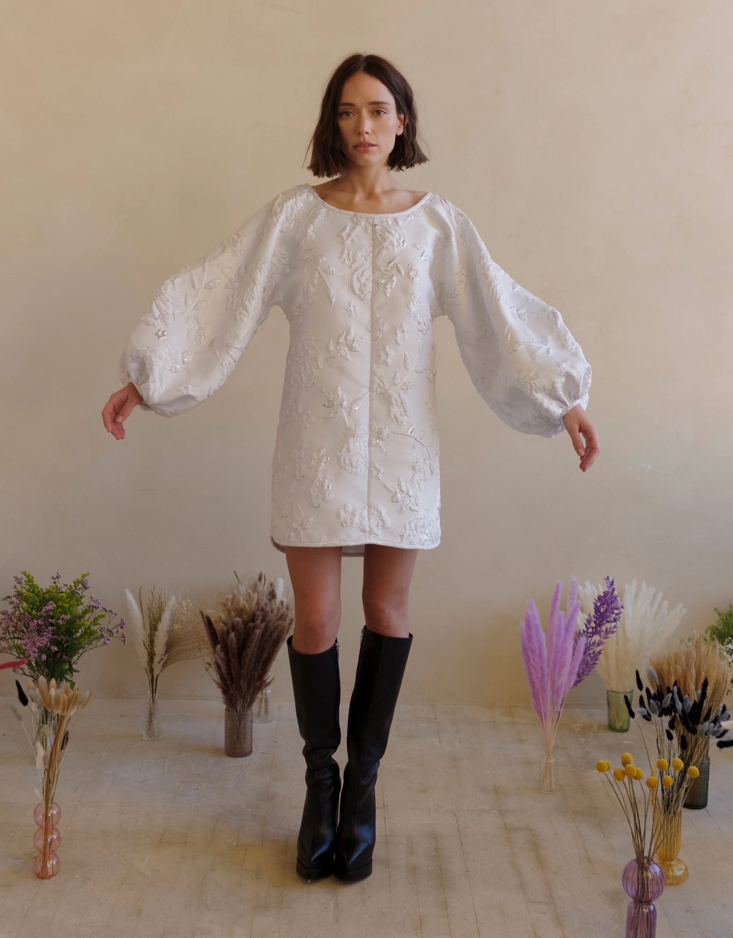 Arianne Elmy All White Slim Fit Good Luck Dress