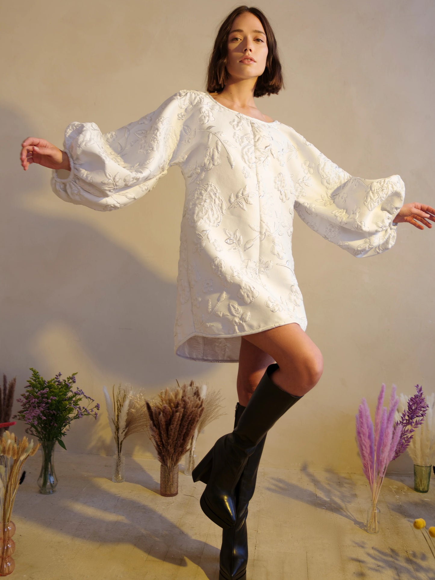 Arianne Elmy All White Slim Fit Good Luck Dress