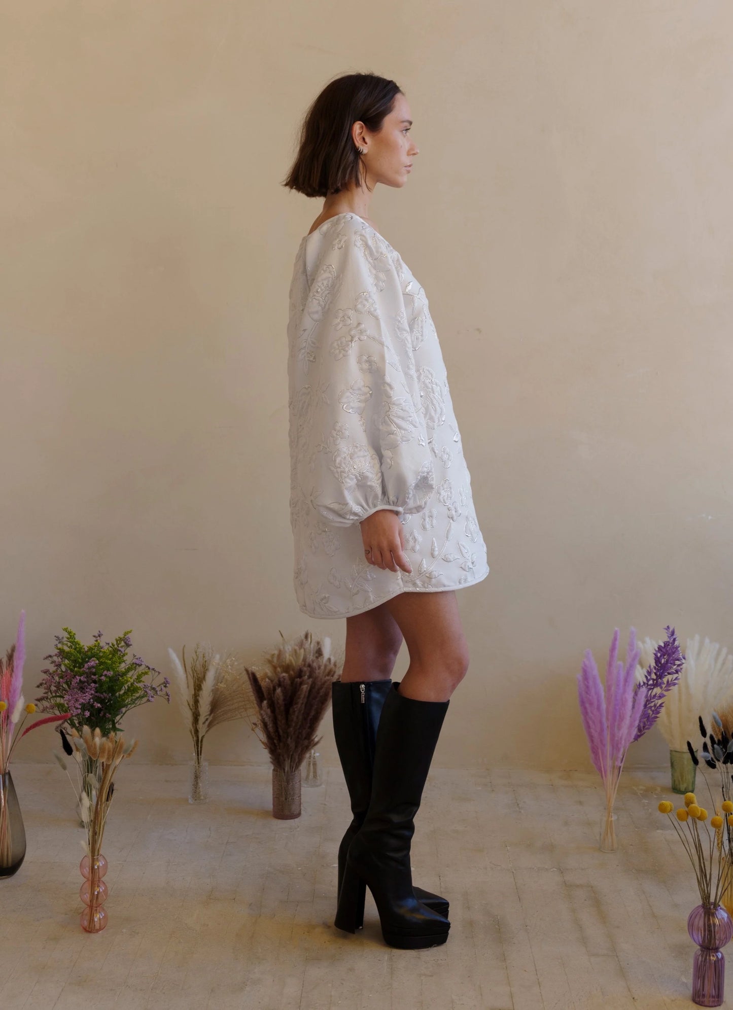 Arianne Elmy All White Slim Fit Good Luck Dress