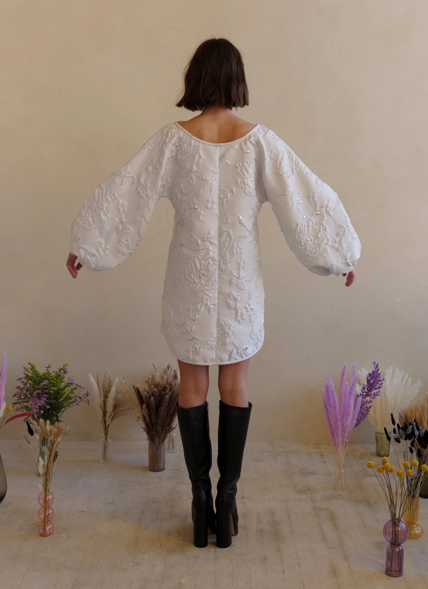 Arianne Elmy All White Slim Fit Good Luck Dress