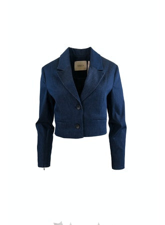 Theo Demeter Cropped Denim Blazer
